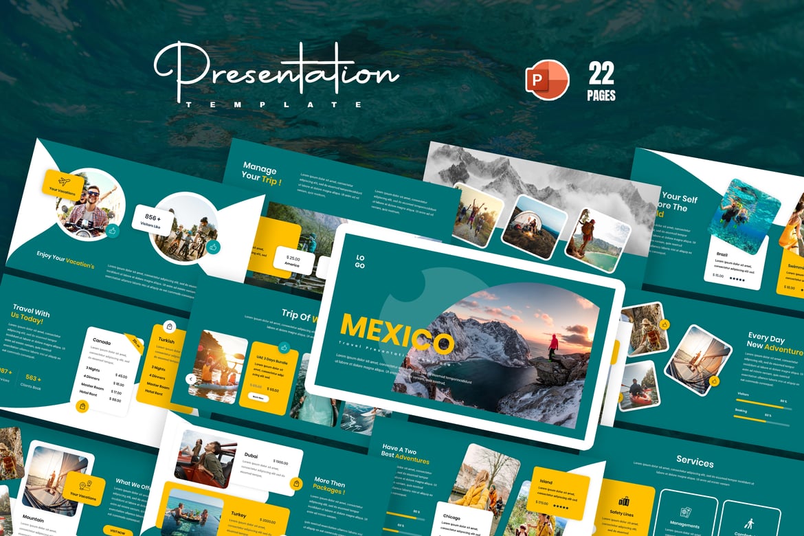 Template Presentasi PowerPoint Maxico untuk Berbagai Kebutuhan