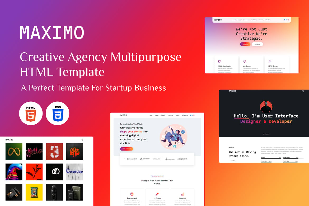 Maximo - Template Website HTML5 Kreatif dan Inovatif