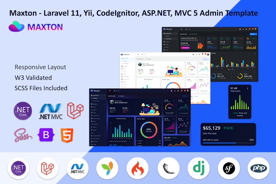 Maxton - Template Website Admin Laravel 11 yang Modern dan Responsif