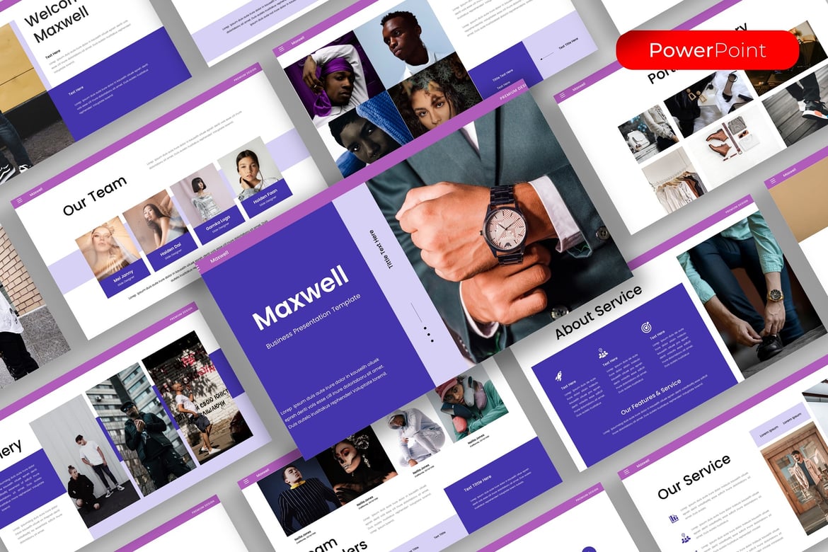 Template PowerPoint Bisnis Maxwell yang Menarik dan Profesional