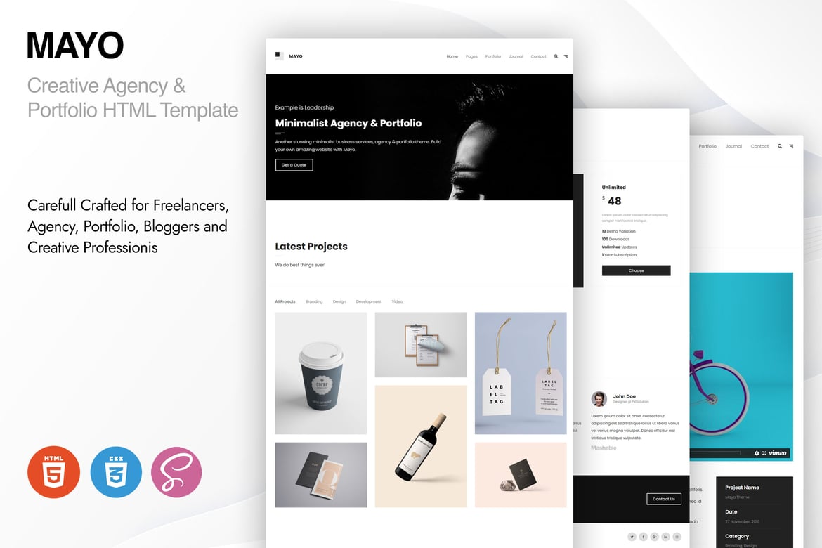 Template Portfolio Mayo untuk Profesional Kreatif