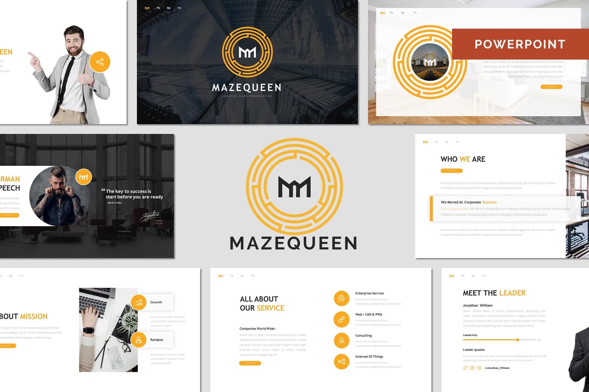 Template Presentasi PowerPoint Modern dan Profesional - Mazequeen