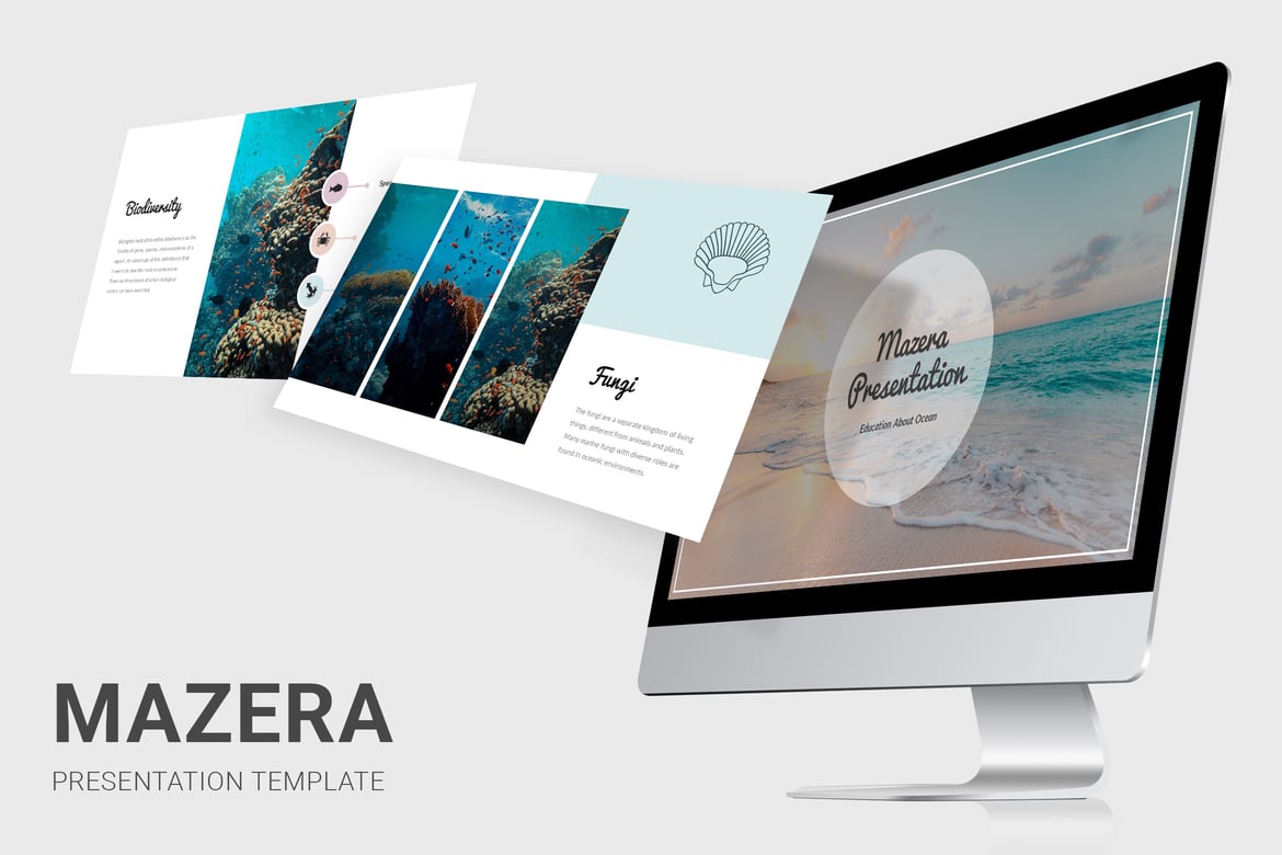 Template Presentasi PowerPoint Mazera - Pelajari Daya Laut