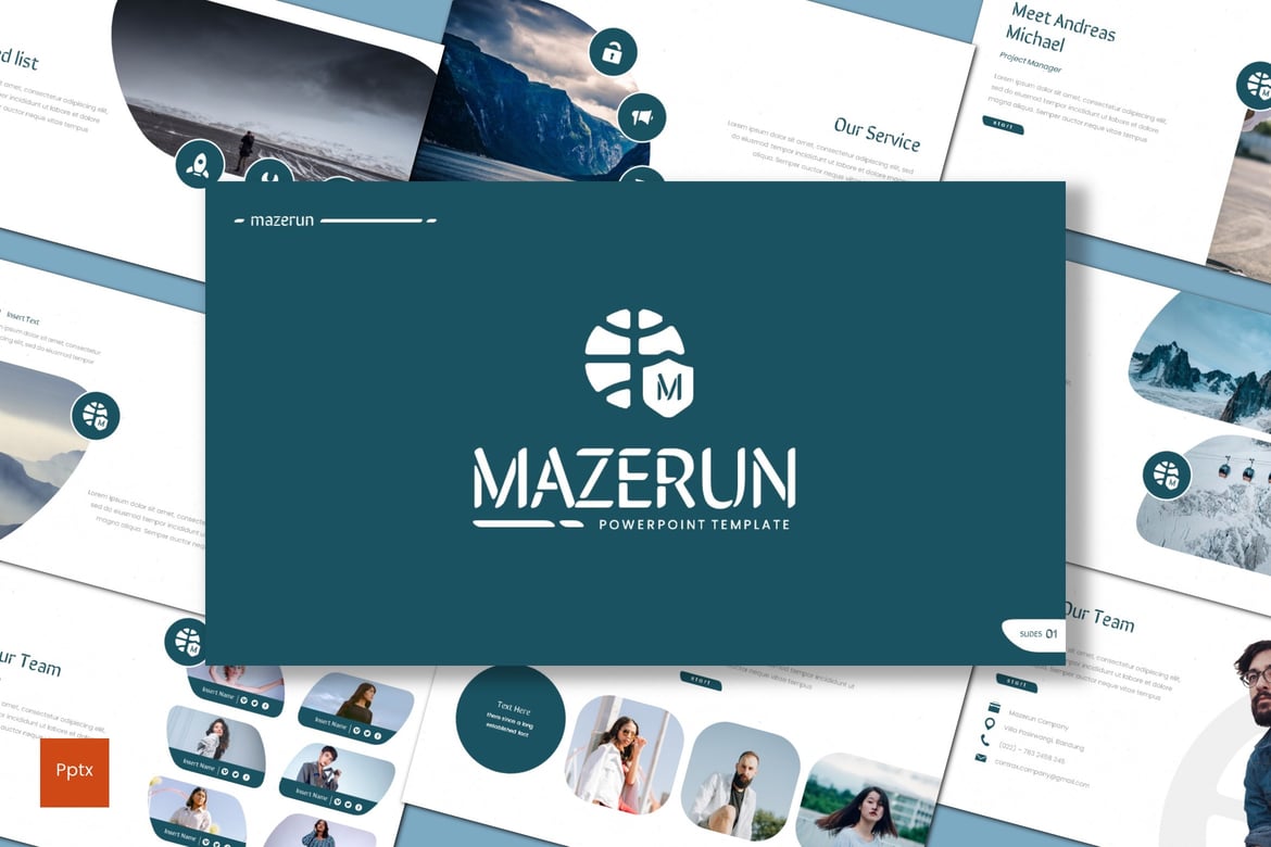 Mazerun - Template PowerPoint Kreatif dan Minimalis