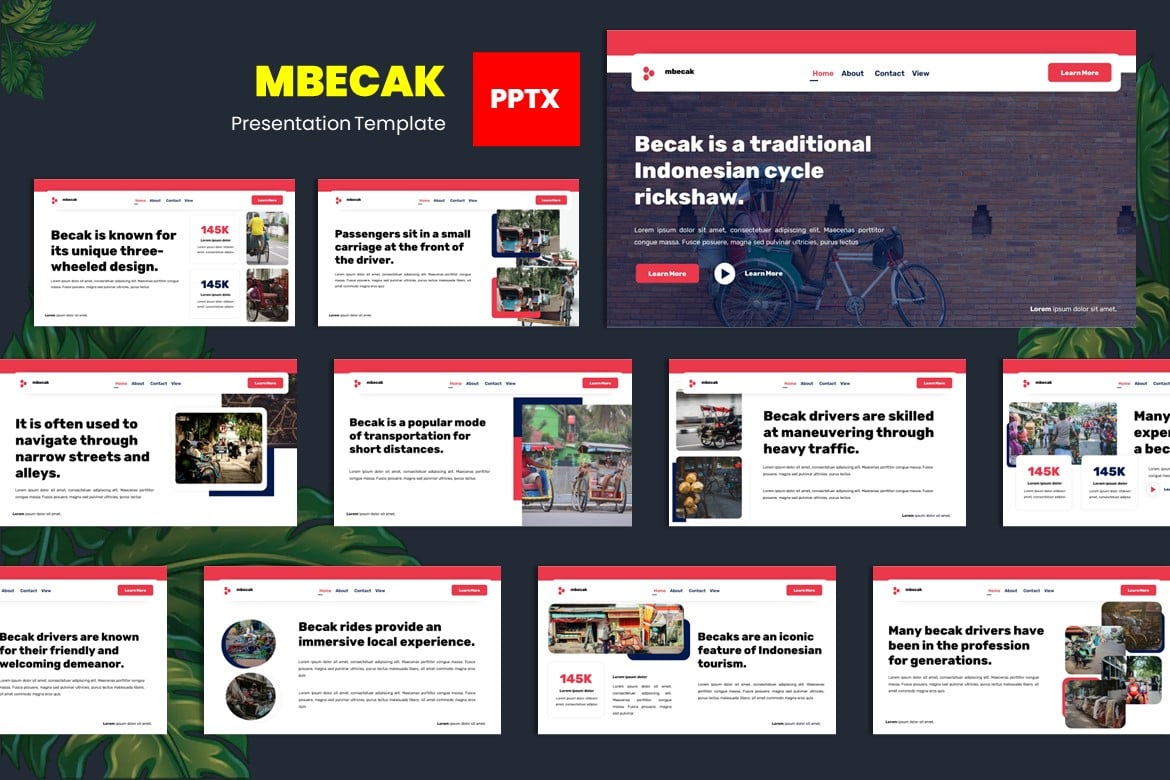 Template PowerPoint Mbecak - Solusi Kreatif untuk Transportasi dan Logistik