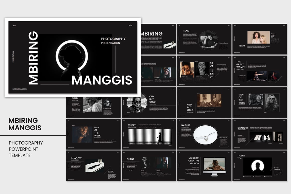 Template Powerpoint Mbiring Manggis Photography yang Modern dan Menarik