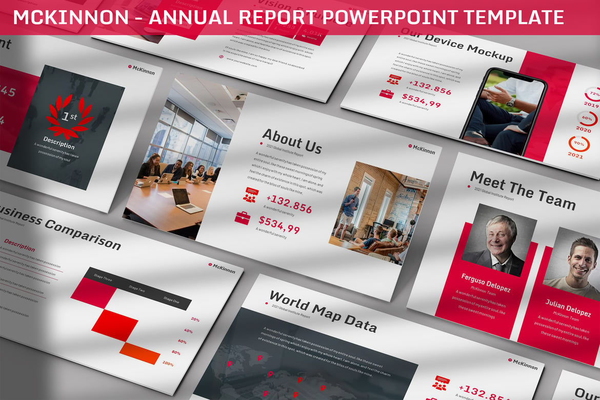 Template Powerpoint Laporan Tahunan McKinnon yang Menarik