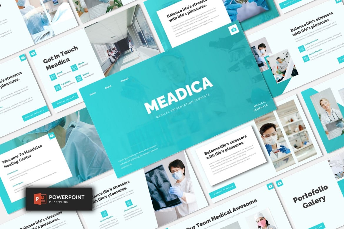 Meadica - Template Powerpoint Medis Modern dan Profesional