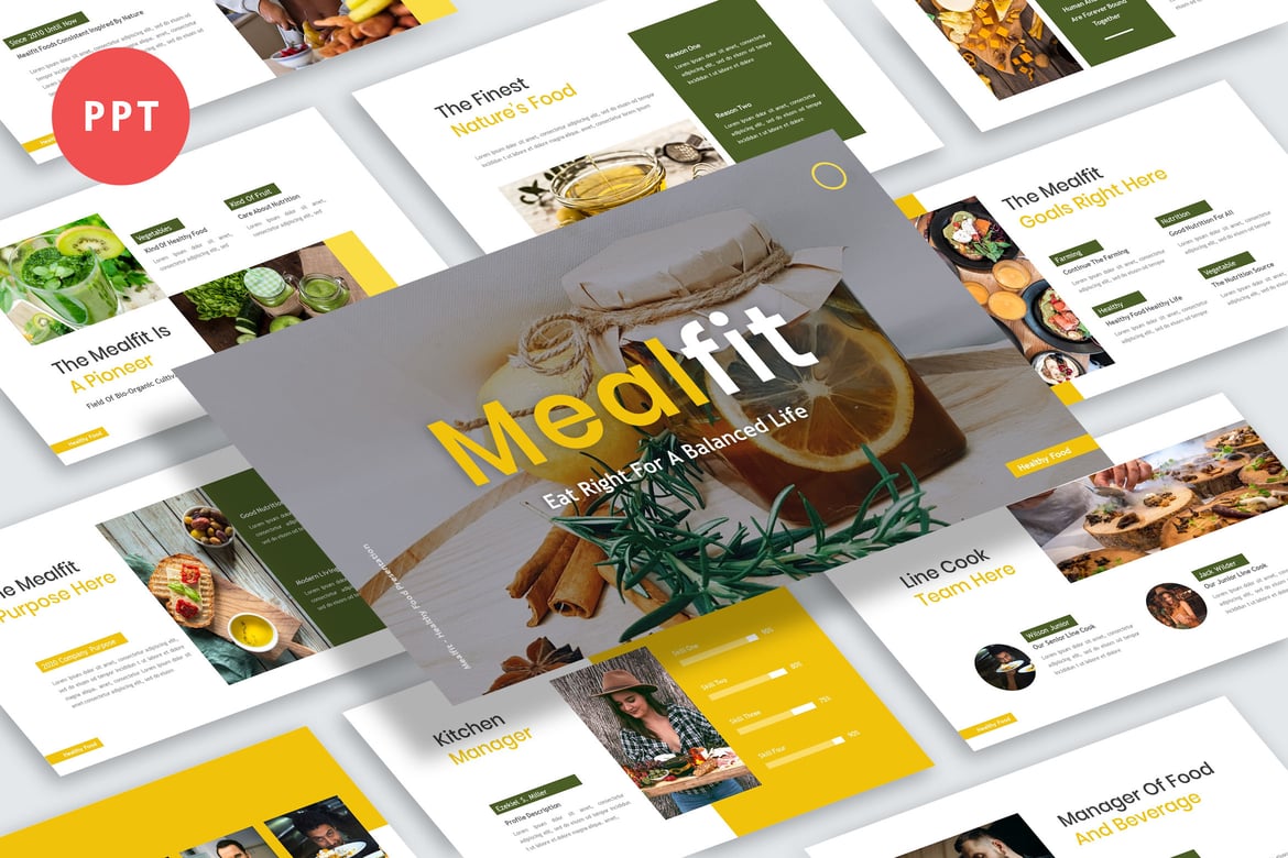 Template Presentasi Powerpoint Mealfit yang Menarik dan Profesional