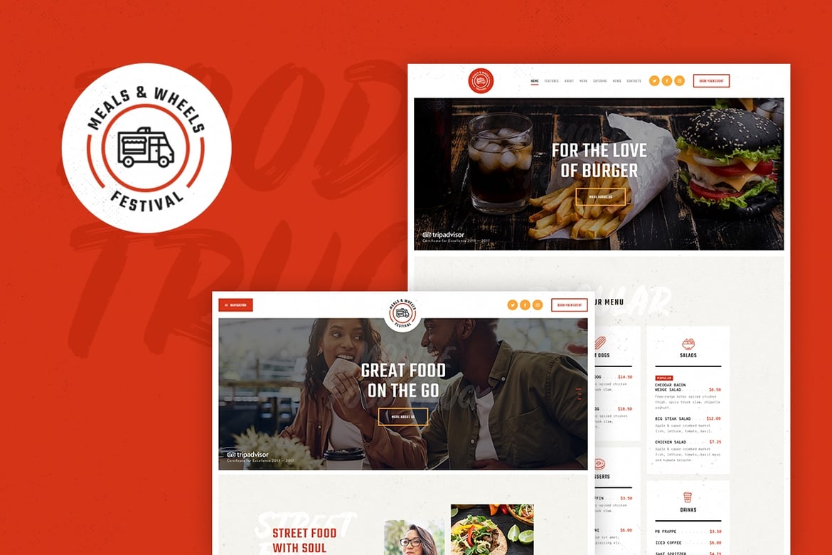 Tema WordPress Modern untuk Makanan dan Pengiriman: Meals & Wheels