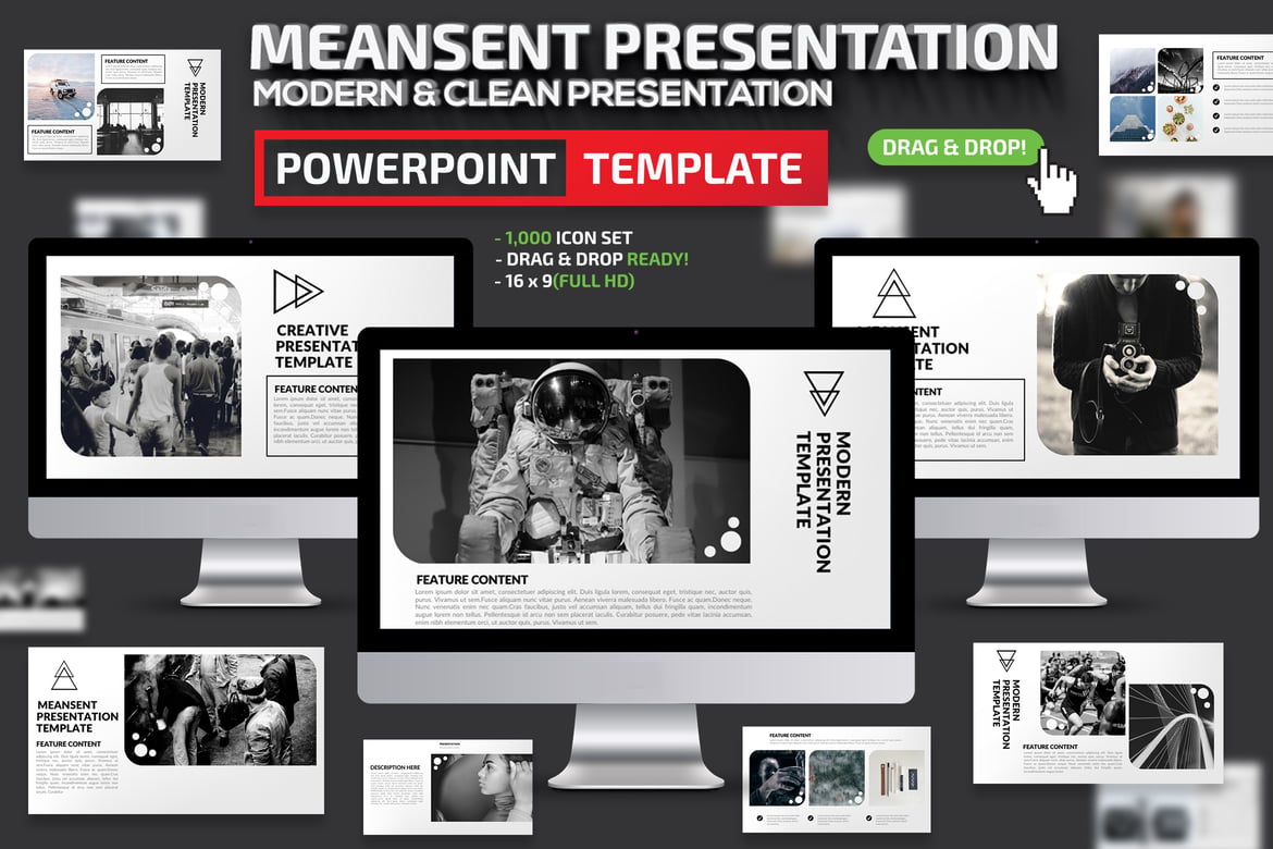 Template Presentasi PowerPoint Meansent yang Menarik