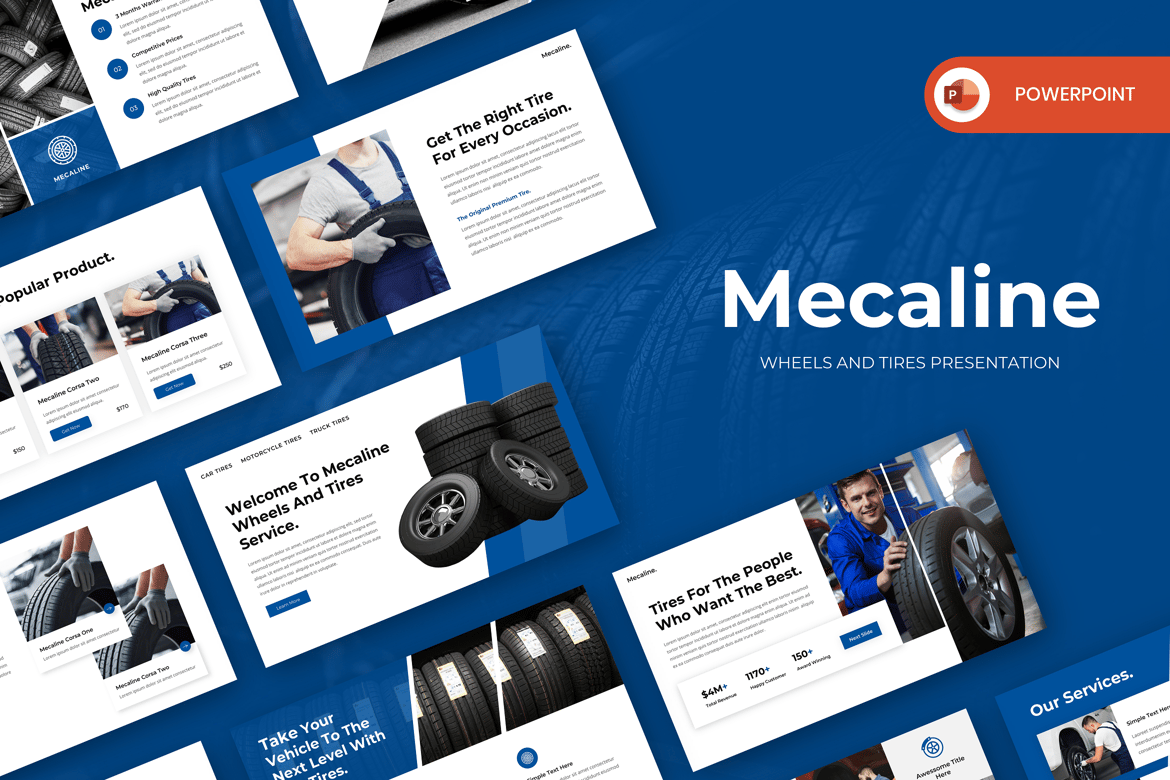 Template PowerPoint Mecaline - Solusi Presentasi untuk Industri Otomotif