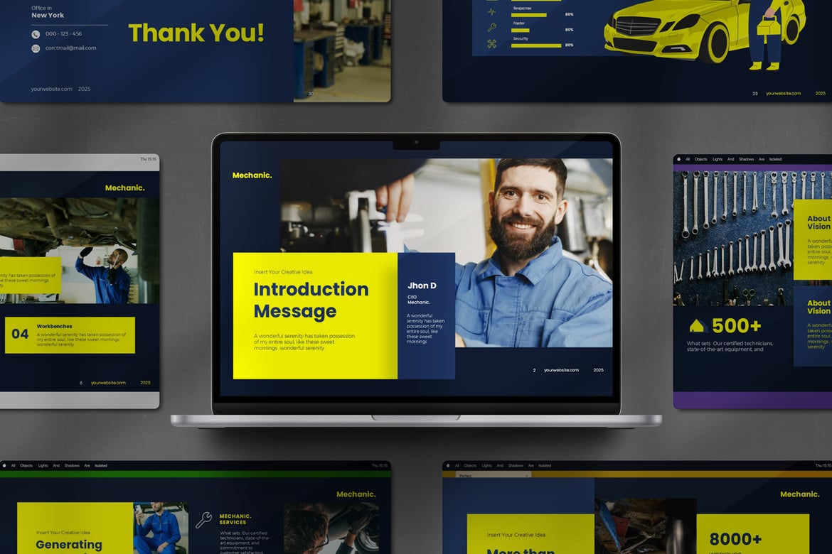 Template PowerPoint Mekanik yang Menarik dan Profesional