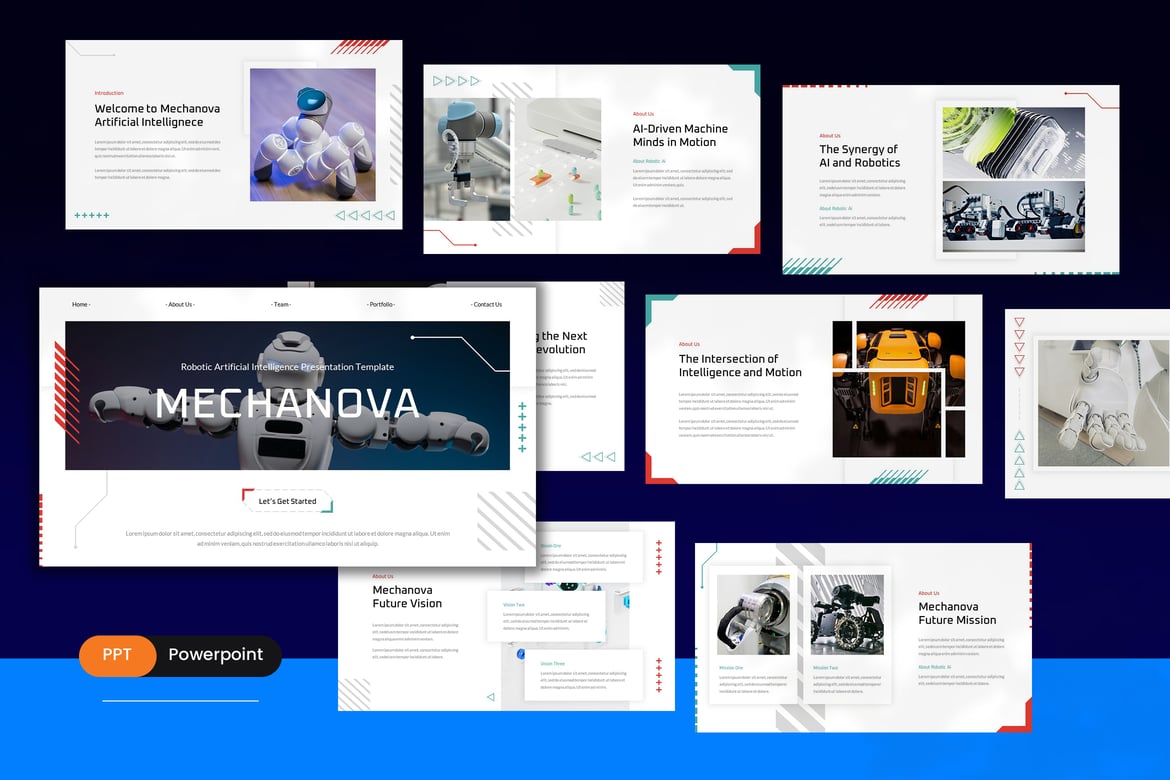 Template Presentasi PowerPoint Mechanova yang Menarik dan Profesional