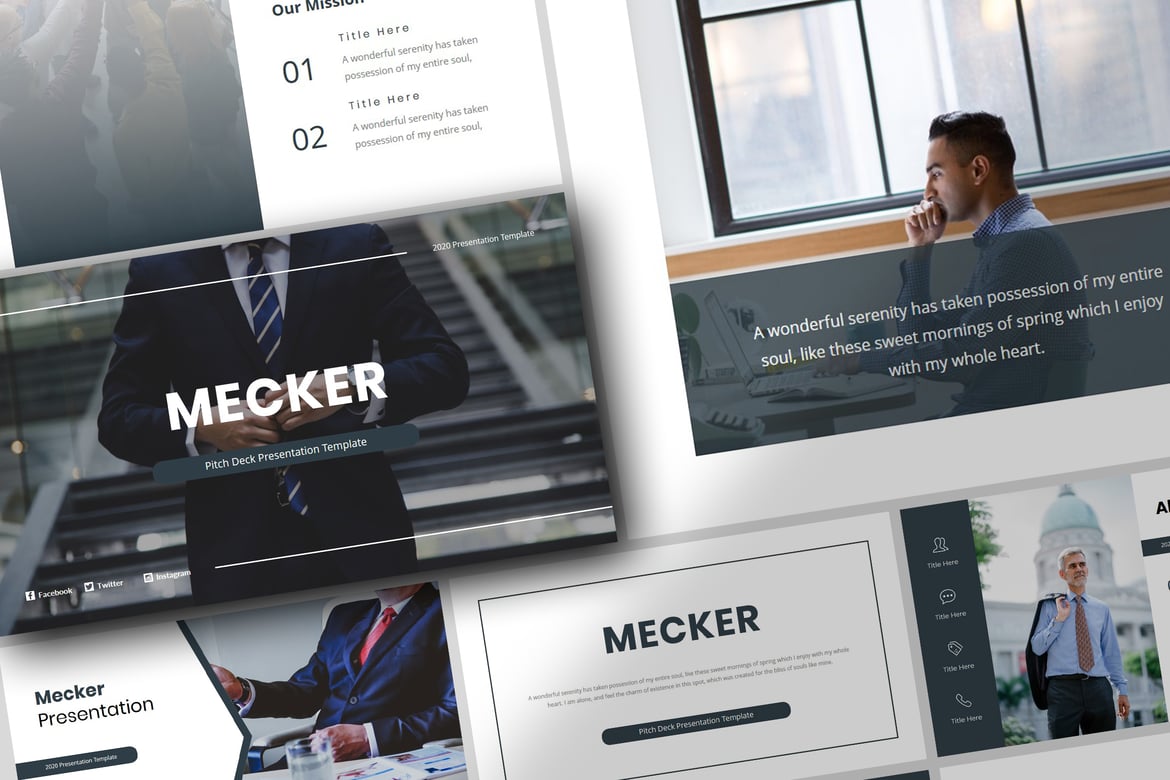 Template Presentasi PowerPoint Mecker - Solusi Kreatif untuk Pitch Deck Anda