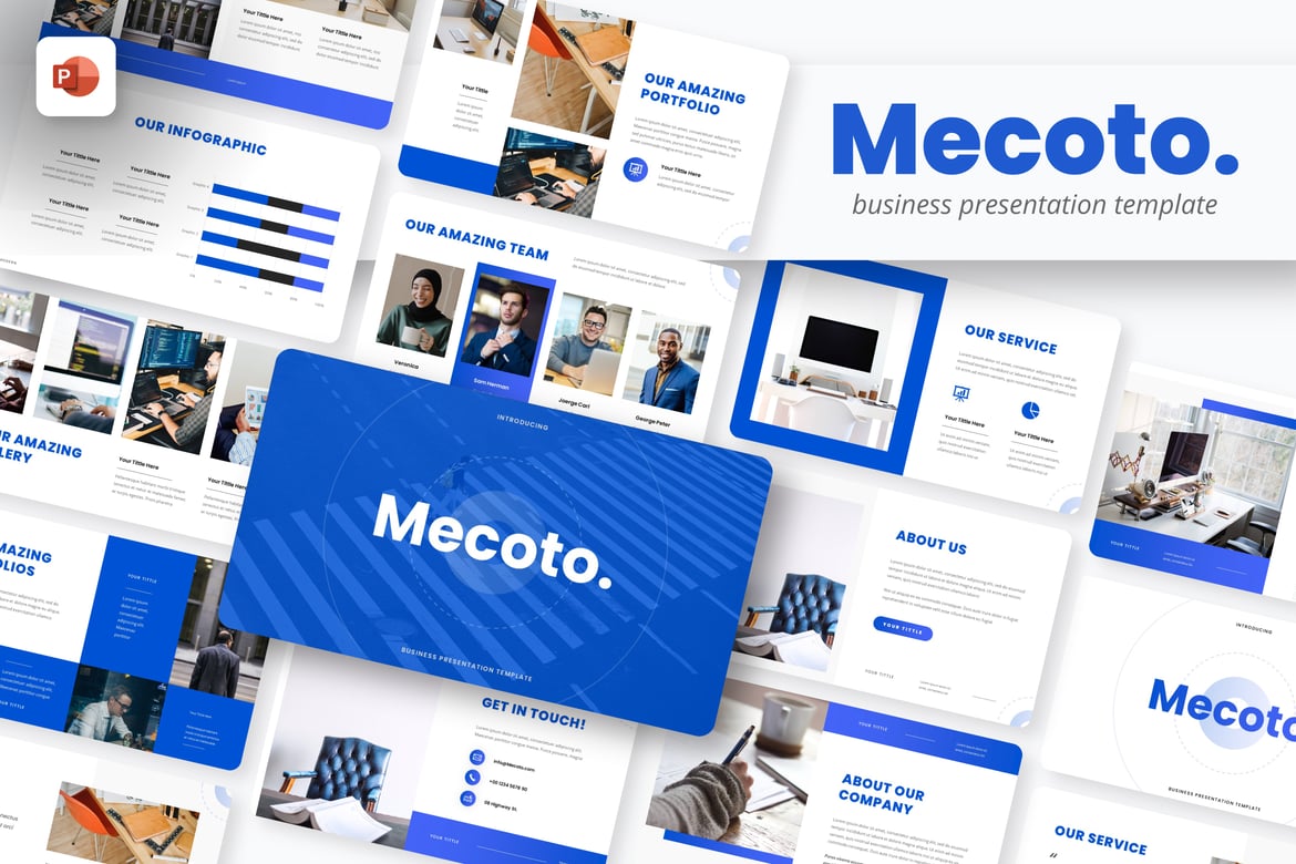 Template PowerPoint Bisnis Mecoto yang Menarik dan Profesional