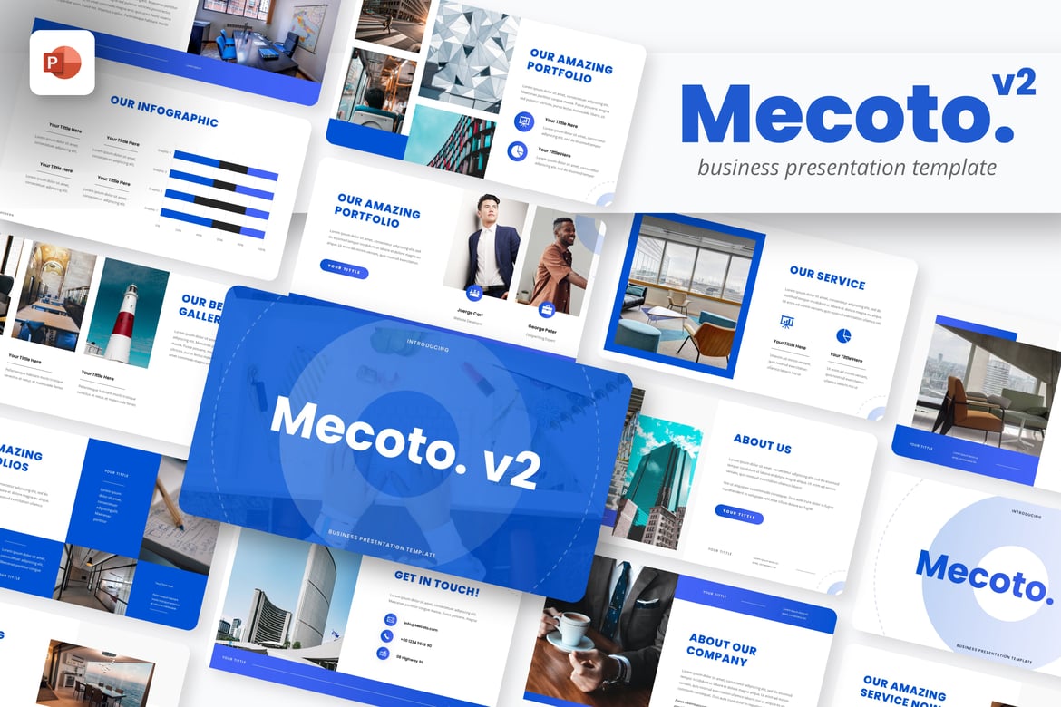 Template PowerPoint Bisnis Mecoto V2 yang Menarik dan Profesional