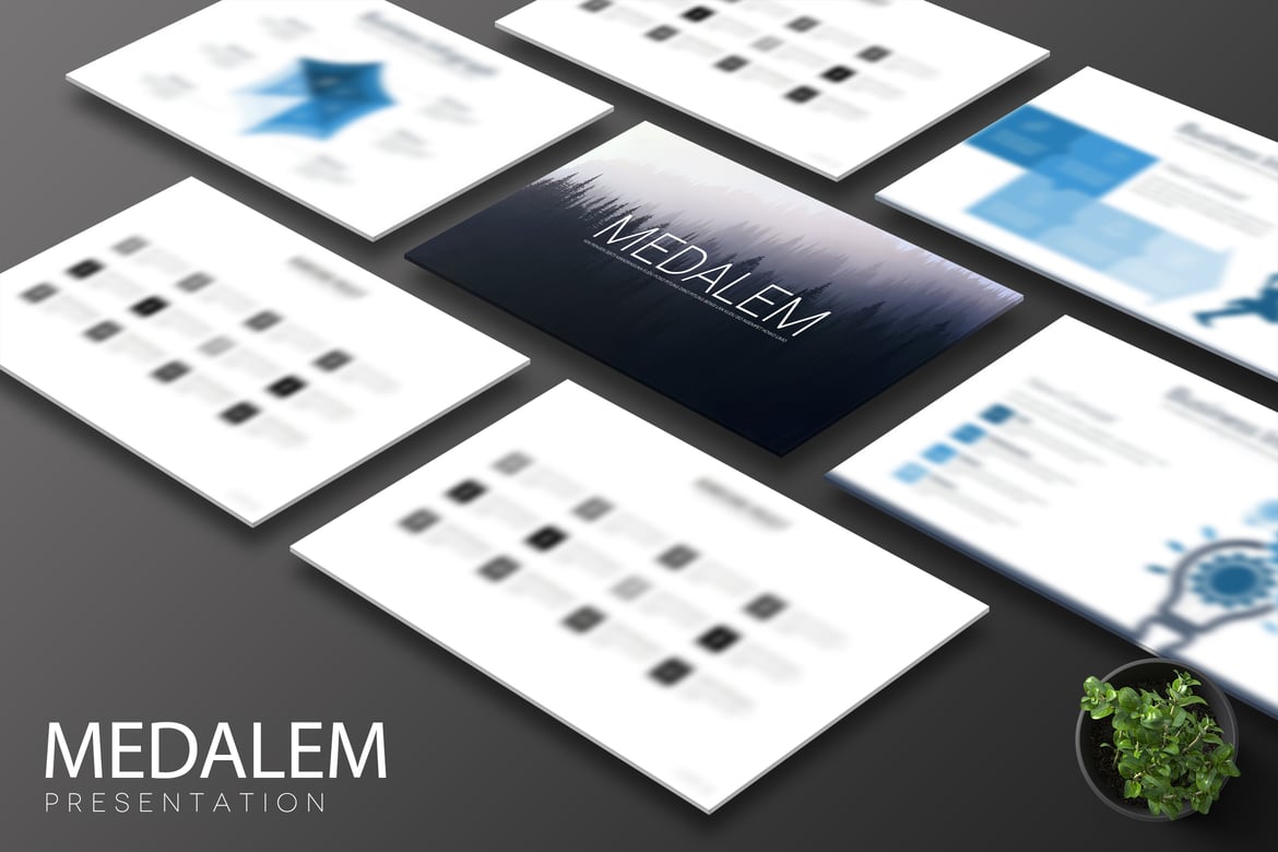 Template PowerPoint Medalem yang Kreatif dan Serbaguna
