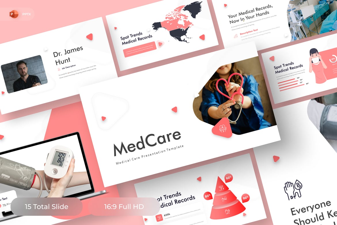 Template PowerPoint MedCare - Solusi Presentasi Medis Profesional