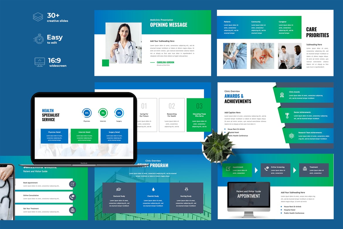 Template Powerpoint Medclinic yang Modern dan Profesional