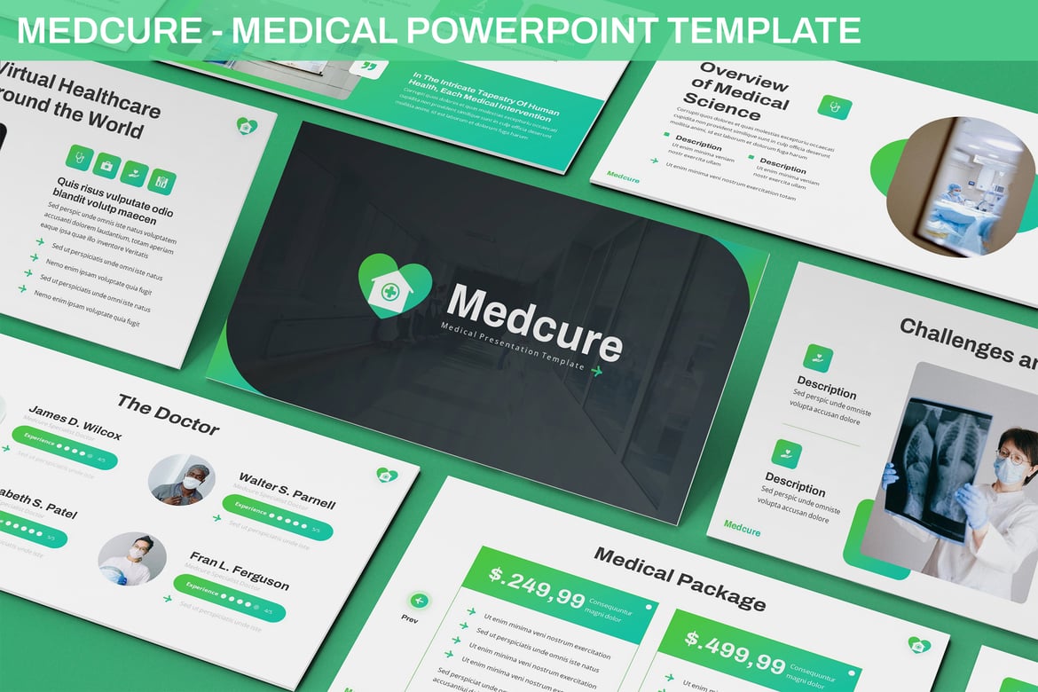 Template Presentasi Medis Medcure - PowerPoint Professional untuk Kesehatan