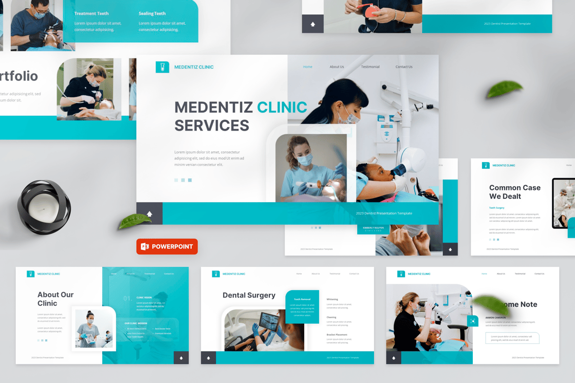 Medentiz - Template Presentasi PowerPoint Klinik Medis yang Modern dan Elegan
