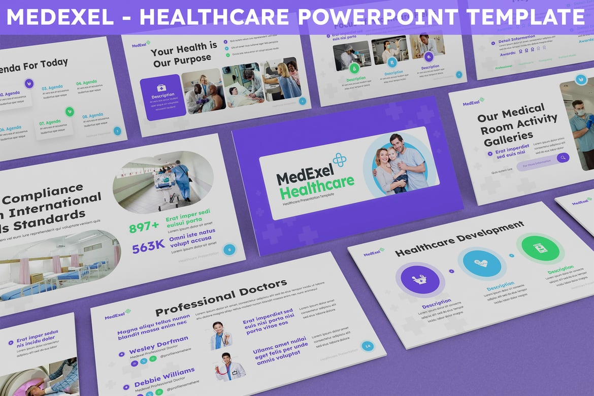 Template Presentasi Medexel - PowerPoint untuk Kesehatan yang Profesional