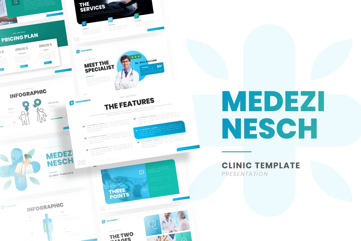 Template PowerPoint Medezinesch - Solusi Presentasi Medis yang Menarik