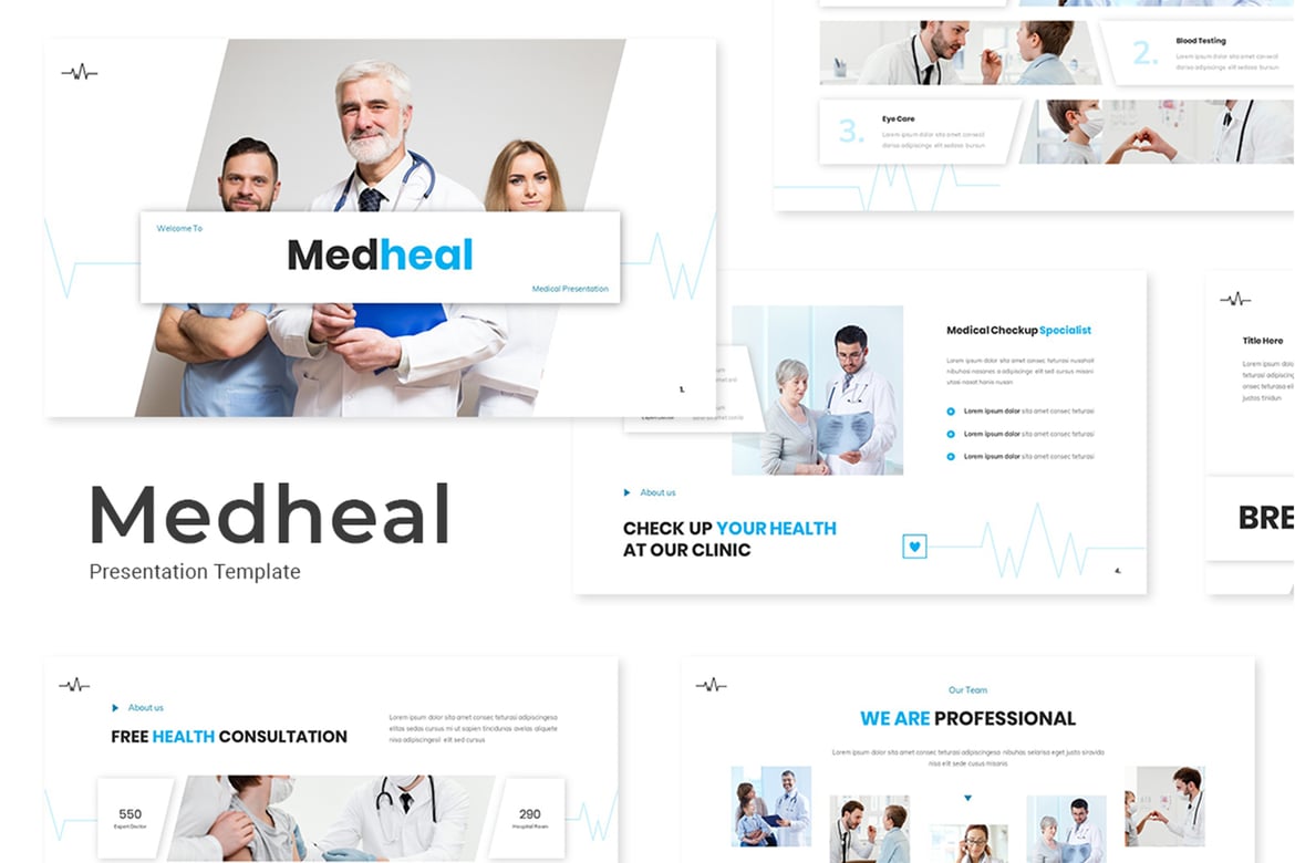 Template Presentasi Medheal - PowerPoint untuk Kesehatan yang Menarik