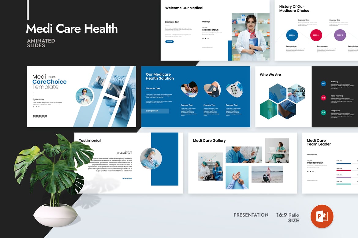 Template Presentasi PowerPoint Medi Care Health Choice yang Profesional