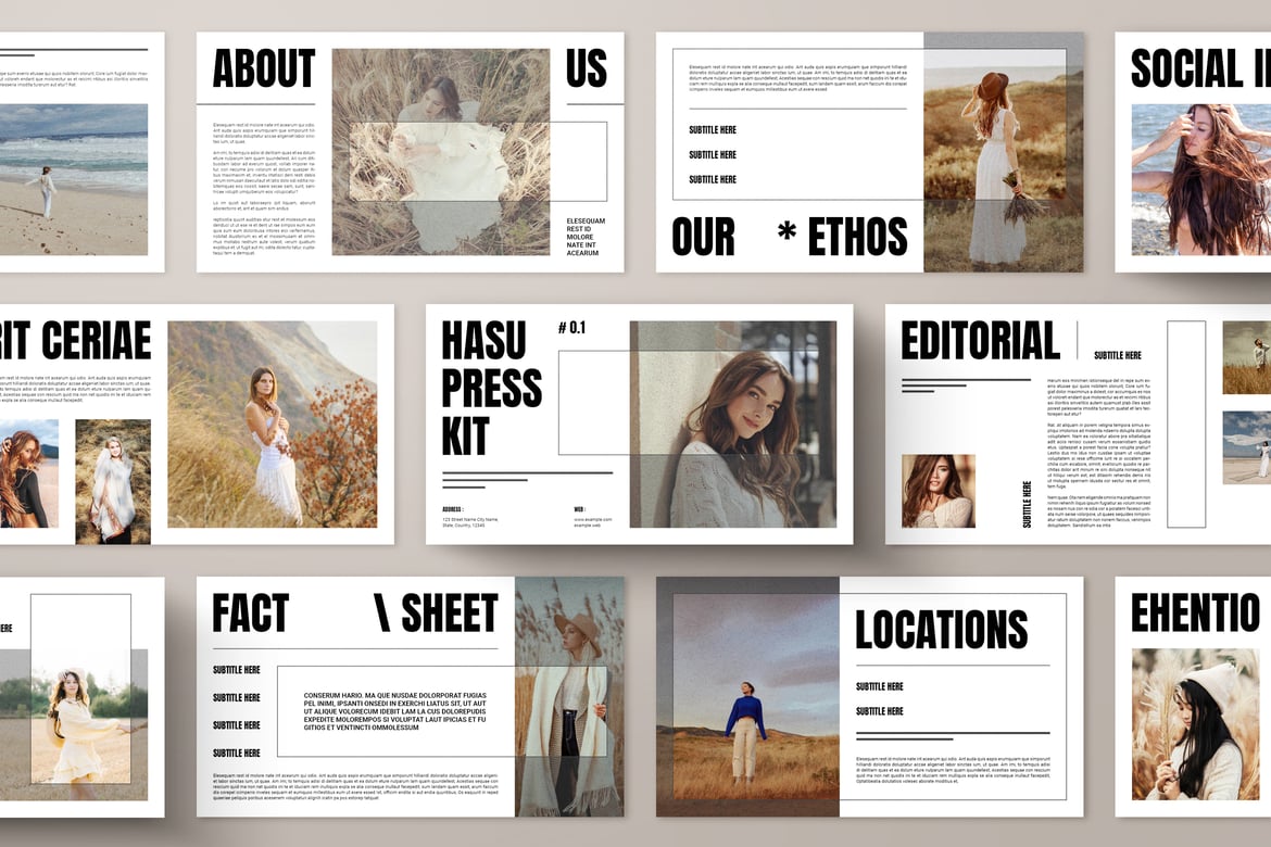 Template Presentasi PowerPoint Media Press Kit yang Modern dan Kreatif