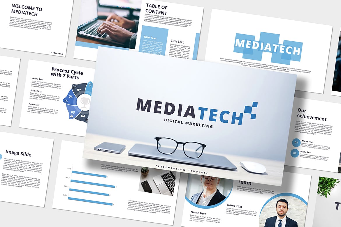 MediaTech - Template PowerPoint Modern dan Kreatif