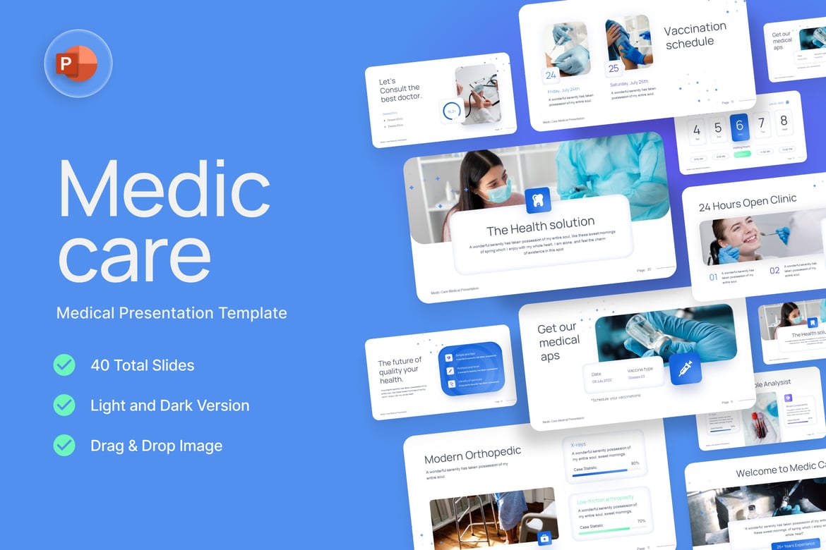 Template PowerPoint Medic Care yang Menarik dan Profesional