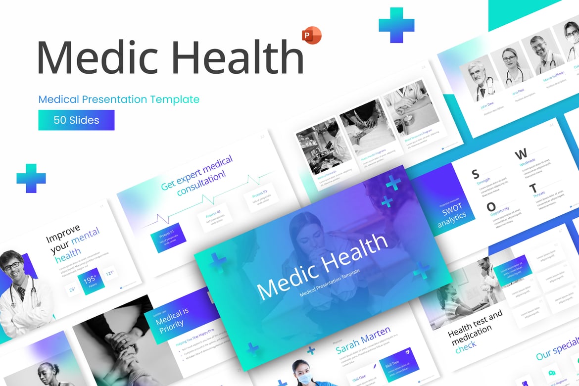 Template PowerPoint Medis Profesional untuk Presentasi Kesehatan