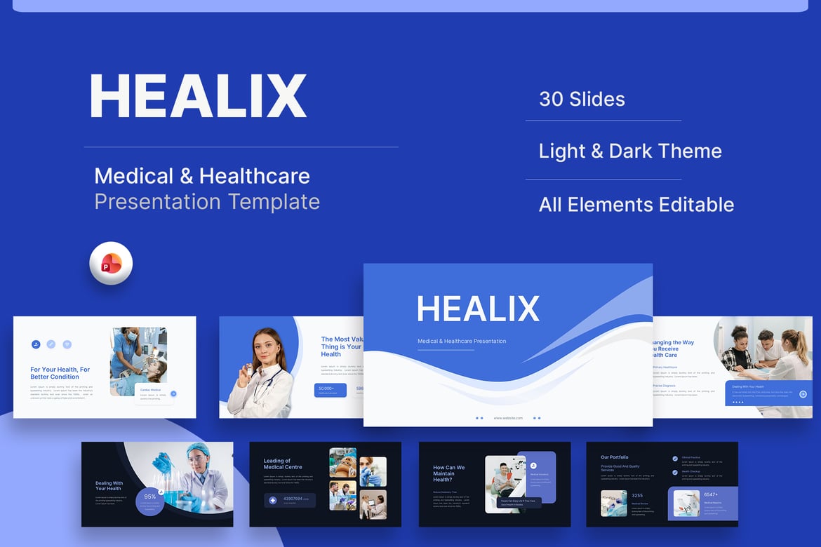 Template PowerPoint Medis & Kesehatan yang Profesional