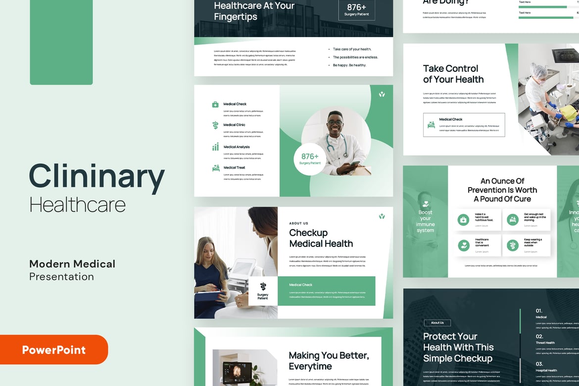 Template Powerpoint Medis & Kesehatan yang Profesional dan Menarik