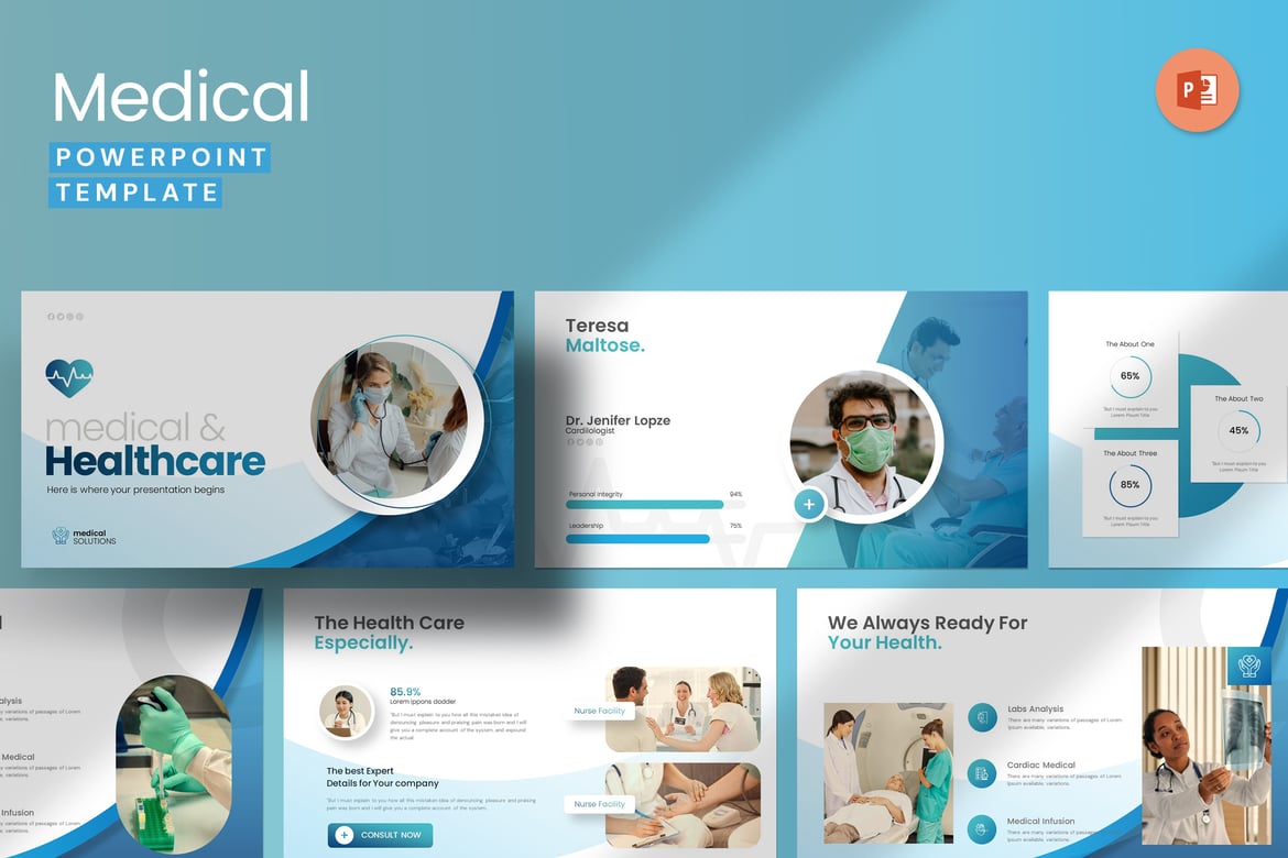 Template PowerPoint Medis & Kesehatan yang Profesional