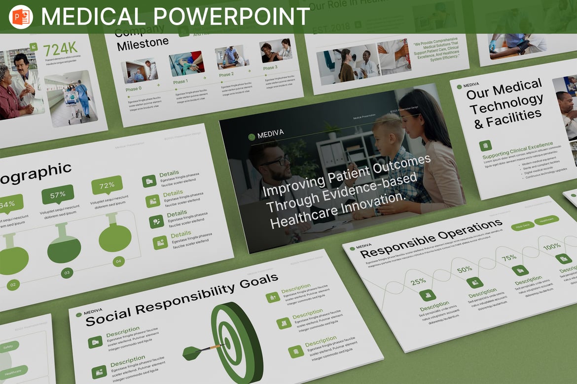 Template PowerPoint Medis dan Kesehatan yang Profesional