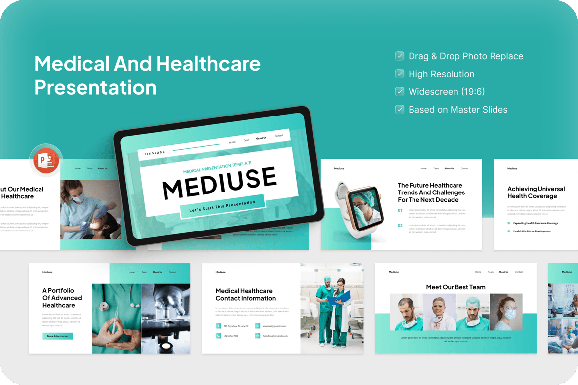 Template Presentasi PowerPoint untuk Medis dan Kesehatan yang Profesional