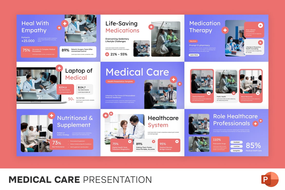 Template Presentasi Perawatan Medis yang Menarik dan Profesional