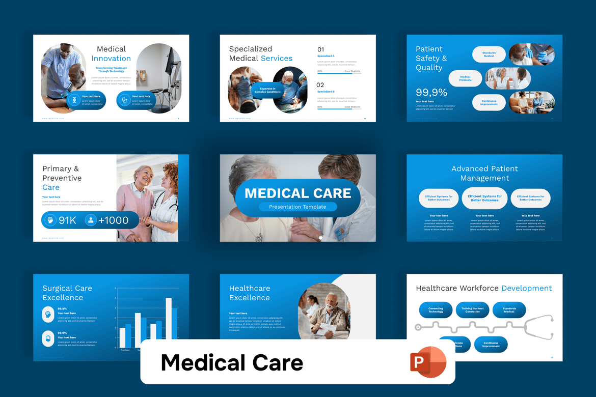 Template PowerPoint Perawatan Medis yang Profesional dan Menarik