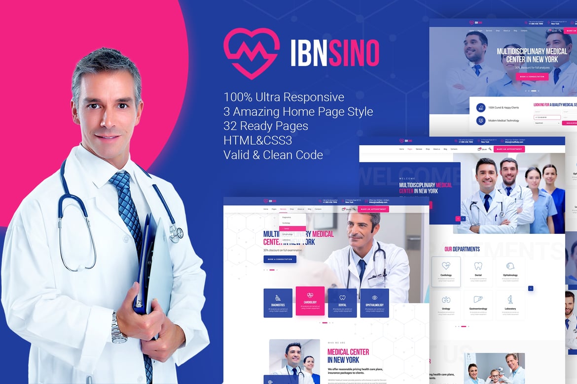 Template Web Kesehatan IBNSINO: Solusi Ideal untuk Situs Medis Anda