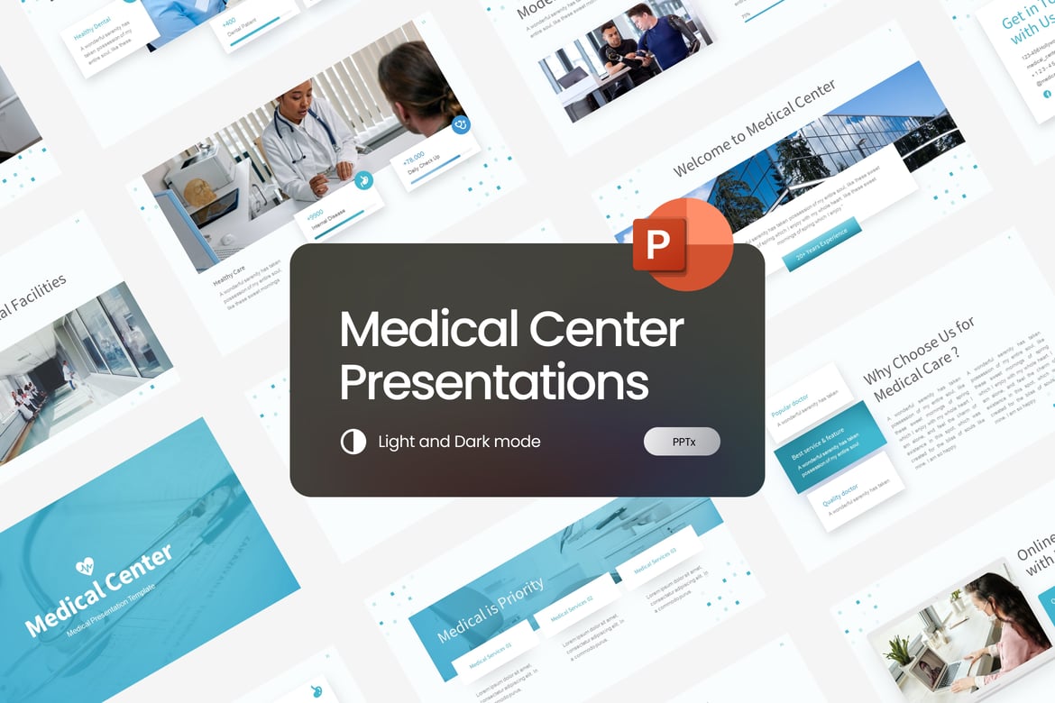 Template PowerPoint Modern untuk Pusat Medis yang Menarik