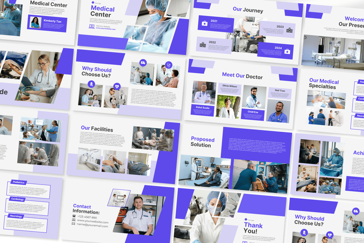 Template Presentasi Powerpoint untuk Pusat Medis yang Menarik