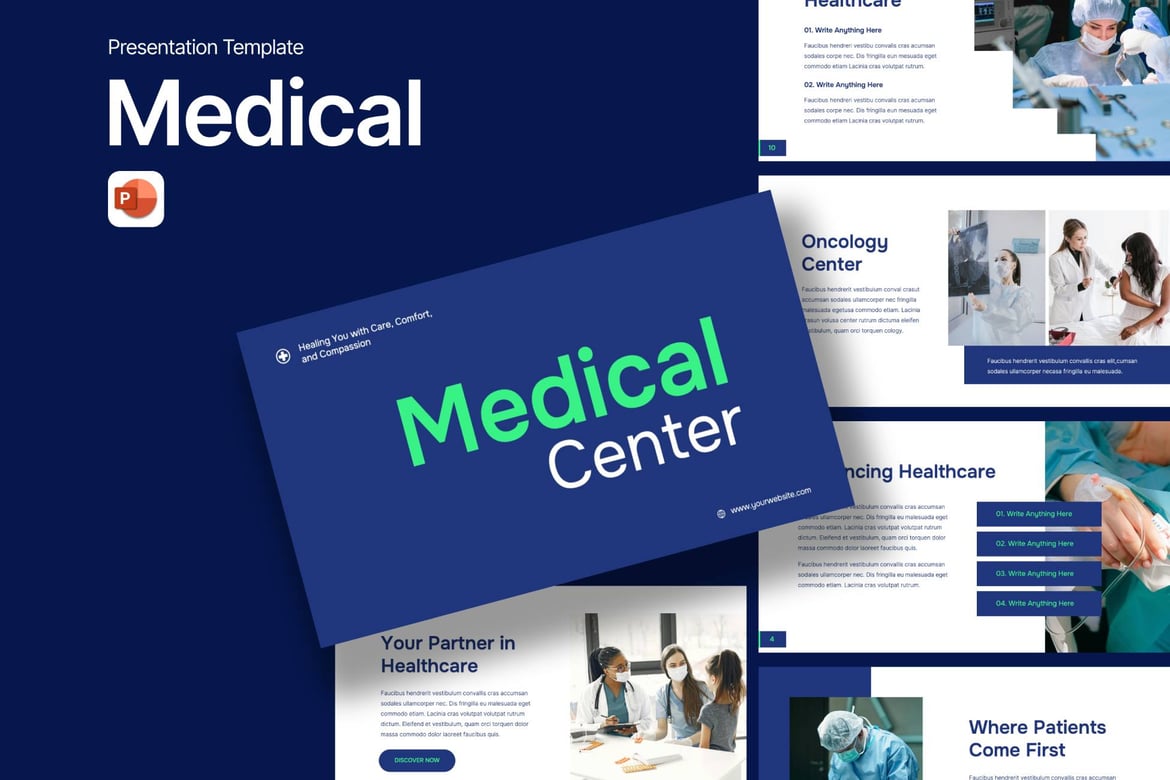 Template PowerPoint Pusat Medis yang Mengesankan