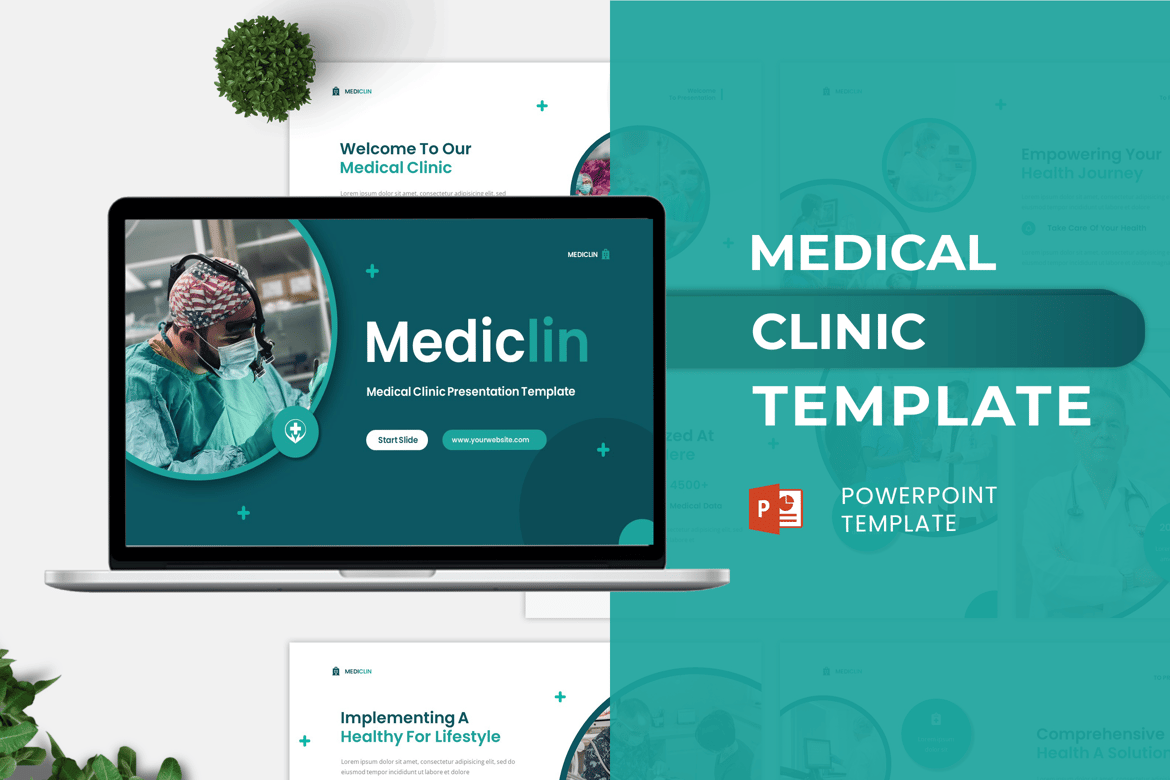 Template Powerpoint Klinik Medis Modern yang Menarik