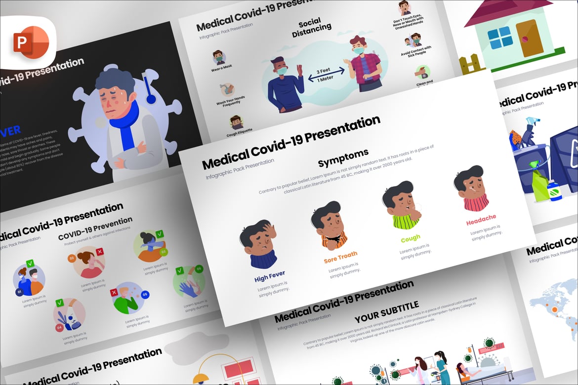 Template Presentasi Infografis Covid-19 untuk PowerPoint yang Menarik