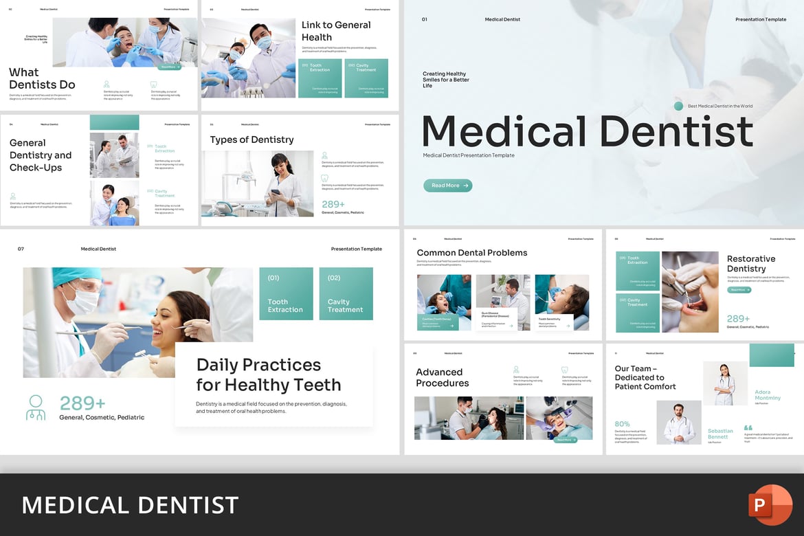 Template Presentasi Dokter Gigi Profesional untuk PowerPoint