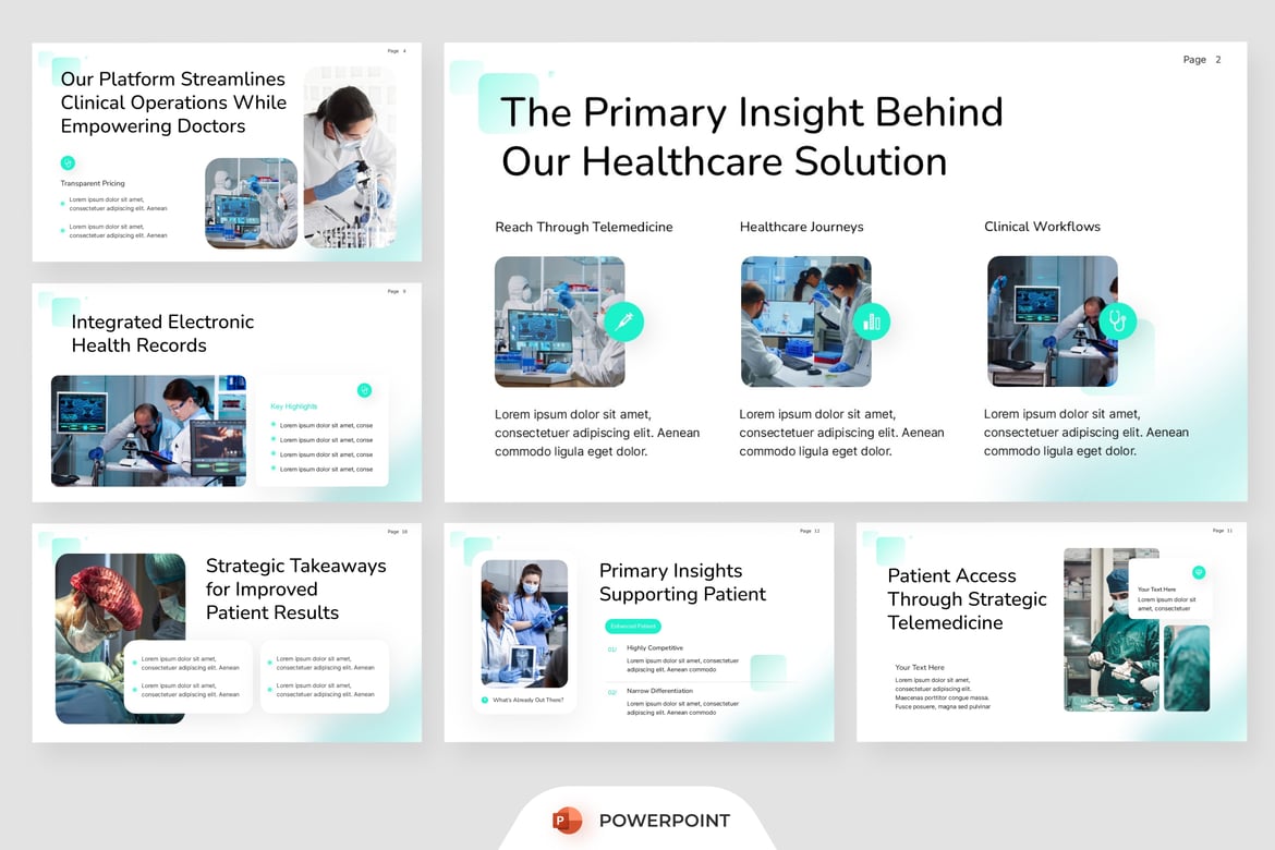 Template Presentasi PowerPoint Kesehatan Modern dan Profesional