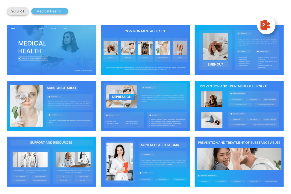Template PowerPoint Kesehatan Profesional untuk Presentasi Medis